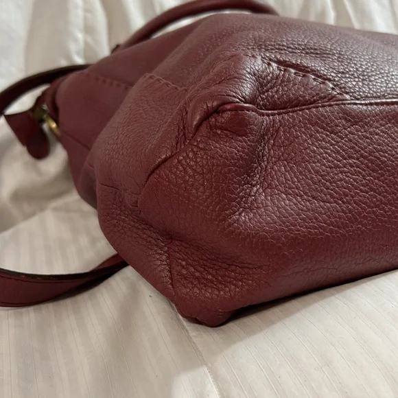 Carla Mancini Grace Wine Woven & Leather Large Shoulder Bag - Picture 4 of 9